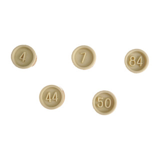 Jeton loto numéroté beige | Pièce Manquante