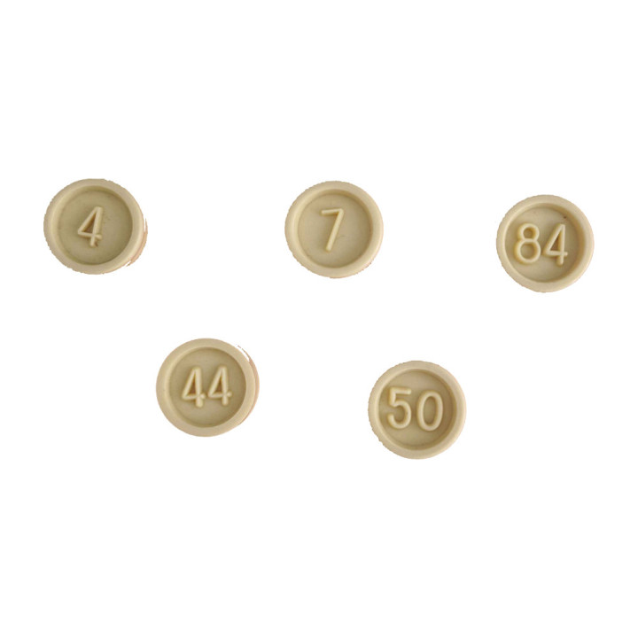 Jeton loto numéroté beige | Pièce Manquante