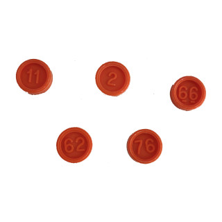 Jeton loto numéroté orange | Pièce Manquante