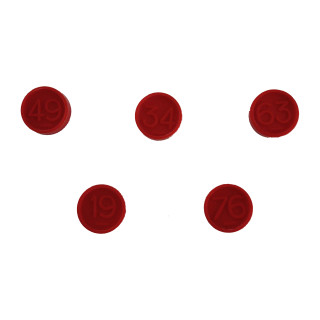 Jeton loto numéroté rouge | Pièce Manquante