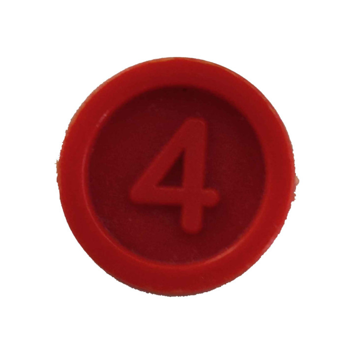 Jeton loto numéroté rouge | Pièce Manquante